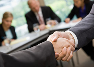 businessmen shake hands